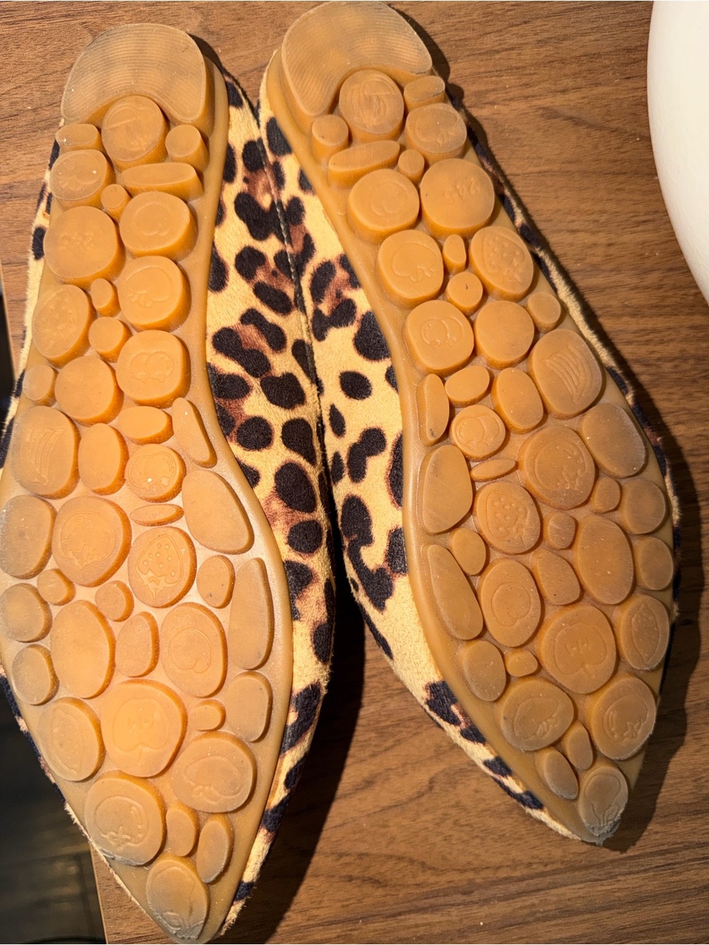 Leopard Print Rhinestone Buckle Pointed Toe Mule Flats Slip On Shoes Size 7.5 - Picture 5 of 7